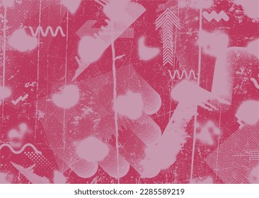 Aesthetic dotted design element. Duo tone poster . Modern art .Abstract composition . Half tone background. Halftone dots texture effect .Contemporary vector design