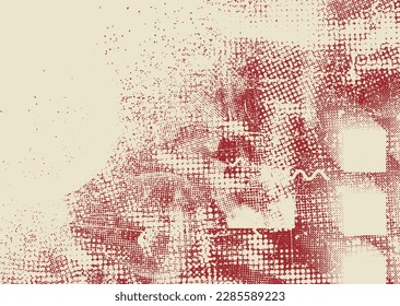 Aesthetic dotted design element. Duo tone poster . Modern art .Abstract composition . Half tone background. Halftone dots texture effect .Contemporary vector design