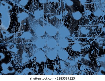Aesthetic dotted design element. Duo tone poster . Modern art .Abstract composition . Half tone background. Halftone dots texture effect .Contemporary vector design