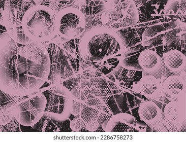 Aesthetic dotted design element. Duo tone poster . Modern art .Abstract composition . Half tone background. Halftone dots texture effect .Contemporary vector design