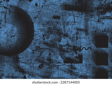 Aesthetic dotted design element. Duo tone poster . Modern art .Abstract composition . Half tone background. Halftone dots texture effect .Contemporary vector design