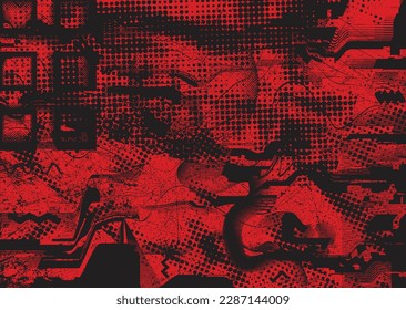 Aesthetic dotted design element. Duo tone poster . Modern art .Abstract composition . Half tone background. Halftone dots texture effect .Contemporary vector design