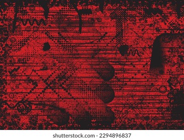 Diseño estético de puntos. Afiche de tono Duo . Arte moderno. Composición abstracta. Fondo de medio tono. Efecto de textura de puntos de semitono .Diseño vectorial contemporáneo