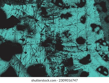 Aesthetic dotted design element. Duo tone poster . Modern art .Abstract composition . Half tone background. Halftone dots texture effect .Contemporary vector design