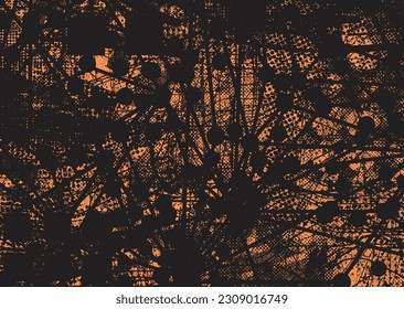 Aesthetic dotted design element. Duo tone poster . Modern art .Abstract composition . Half tone background. Halftone dots texture effect .Contemporary vector design