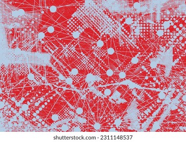 Aesthetic dotted design element. Duo tone poster . Modern art .Abstract composition . Half tone background. Halftone dots texture effect .Contemporary vector design