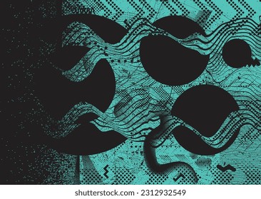 Diseño estético de puntos. Afiche de tono Duo . Arte moderno. Composición abstracta. Fondo de medio tono. Efecto de textura de puntos de semitono .Diseño vectorial contemporáneo