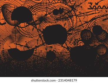 Aesthetic dotted design element. Duo tone poster . Modern art .Abstract composition . Half tone background. Halftone dots texture effect .Contemporary vector design