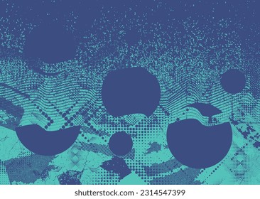 Aesthetic dotted design element. Duo tone poster . Modern art .Abstract composition . Half tone background. Halftone dots texture effect .Contemporary vector design