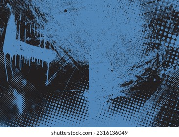 Aesthetic dotted design element. Duo tone poster . Modern art .Abstract composition . Half tone background. Halftone dots texture effect .Contemporary vector design
