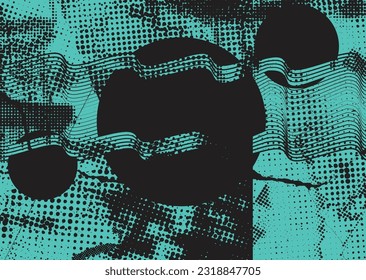 Diseño estético de puntos. Afiche de tono Duo . Arte moderno. Composición abstracta. Fondo de medio tono. Efecto de textura de puntos de semitono .Diseño vectorial contemporáneo