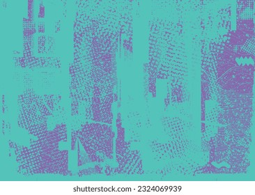 Diseño estético de puntos. Afiche de tono Duo . Arte moderno. Composición abstracta. Fondo de medio tono. Efecto de textura de puntos de semitono .Diseño vectorial contemporáneo