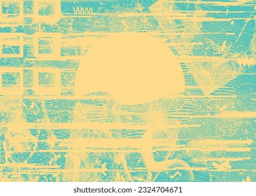 Diseño estético de puntos. Tono de Duo, afiche de estruendo. Arte moderno. Resumen, composición grosera. Fondo de medio tono. Efecto de textura de puntos de semitono .Vector contemporáneo. Diseño de rango.