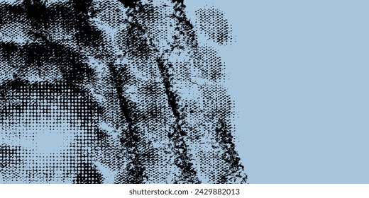 Elemento de diseño punteado estético. Póster de dos tonos . Arte moderno .Composición abstracta . Fondo de medio tono. Efecto de textura de puntos de semitonos .