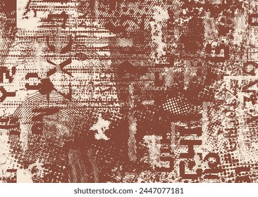 Aesthetic dotted design element. Duo tone poster . Modern art .Abstract composition . Half tone background. Halftone dots texture effect .Contemporary vector design