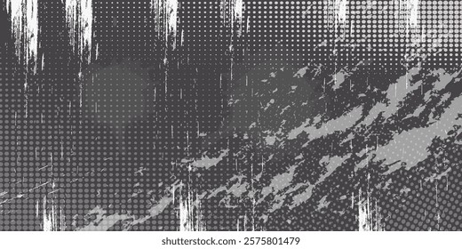 Aesthetic dotted design element. Duo tone poster . Modern art .Abstract composition . Half tone background. Halftone dots texture effect