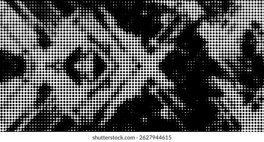 Aesthetic dotted design element. Duo tone poster . Modern art .Abstract composition . Half tone background. Halftone dots texture effect