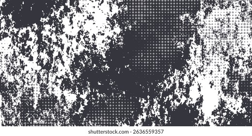 Aesthetic dotted design element. Duo tone poster . Modern art .Abstract composition . Half tone background. Halftone dots texture effect