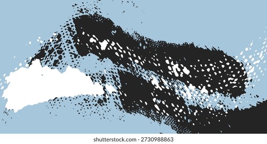 Aesthetic dotted design element. Duo tone poster . Modern art .Abstract composition