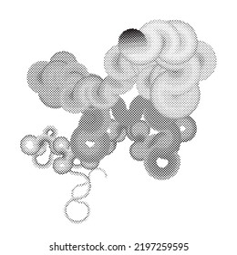 ästhetisches Design-Element. . Moderne Kunst .Abstrakte Komposition . Punkte in der Perspektive. Textureffekt mit Halbpunkt.Zeitgenössisches Vektordesign 