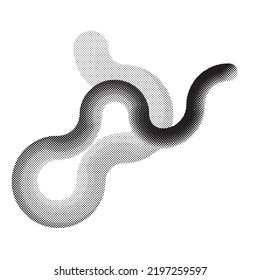 Aesthetic dotted design element. . Modern art .Abstract composition . Dots in perspective. Halftone dots texture effect .Contemporary vector design 