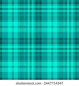 Aesthetic fabric tartan textile, craft vector seamless background. Sparse pattern plaid texture check in teal and bright colors.