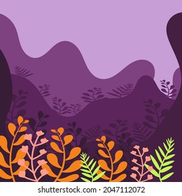 aesthetic floral background and textures vector with minimalist  abstract design and organic shapes. autumn background vector. square sosial media template background.