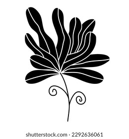 Aesthetic floral plant elements illustration template