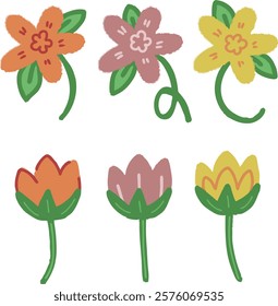 Aesthetic flower icon vector art by garlic mystudio