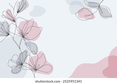 Fondo de arte de línea de flor estética