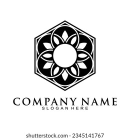 Aesthetic flower symbol logo vector