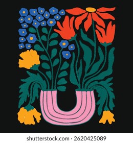 AESTHETIC FLOWER IN VASE DIGITAL ILLUSTRATION