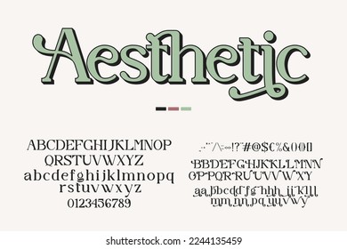 Aesthetic Font alphabet, elegant and  unique character style typography