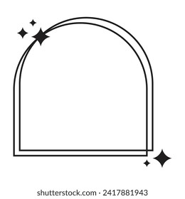 Aesthetic frame elements y2k stars and lines.