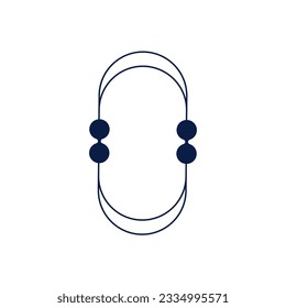 Aesthetic Frame minimal element. Y2k graphic shape with star and line. Aesthetic vecor illustration. Geometric arch for modern design