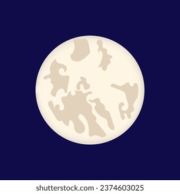 Aesthetic full moon vector illustration.