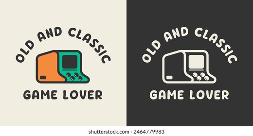 Aesthetic game arcade machine. Retro game lover club printable drawing.