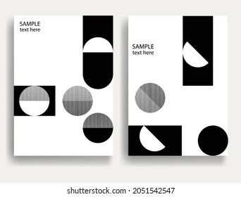 Aesthetic geometric brochures . Bauhaus poster . Modern art .Abstract minimal negative space poster . Contemporary art vector  design 