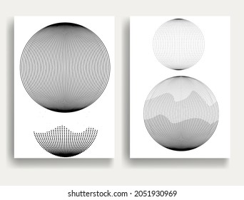 Aesthetic geometric brochures . Bauhaus poster . Black and white modern art design .Abstract minimal negative space poster . Contemporary art vector design 
