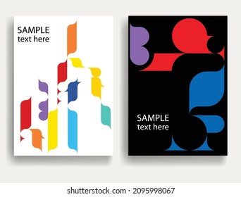 Aesthetic geometric brochures . Bauhaus poster . Modern art .Abstract minimal negative space composition . Contemporary vector  design 