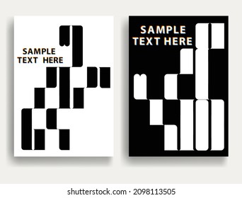 Aesthetic geometric brochures . Bauhaus poster . Modern art .Abstract minimal negative space composition . Contemporary vector  design 