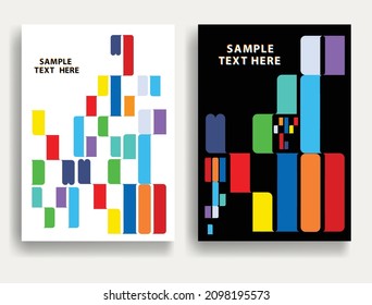 Aesthetic geometric brochures . Bauhaus poster . Modern art .Abstract minimal negative space composition . Contemporary vector  design 