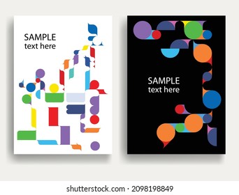 Aesthetic geometric brochures . Bauhaus poster . Modern art .Abstract minimal negative space composition . Contemporary vector  design 