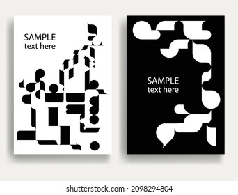 Aesthetic geometric brochures . Bauhaus poster . Modern art .Abstract minimal negative space composition . Contemporary vector  design 