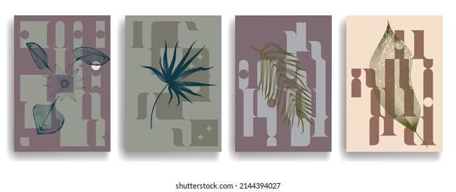 Aesthetic geometric brochures . Bauhaus poster . Modern art .Abstract minimal negative space composition . Contemporary vector  design 