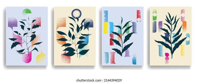 Aesthetic geometric brochures . Bauhaus poster . Modern art .Abstract minimal negative space composition . Contemporary vector  design 