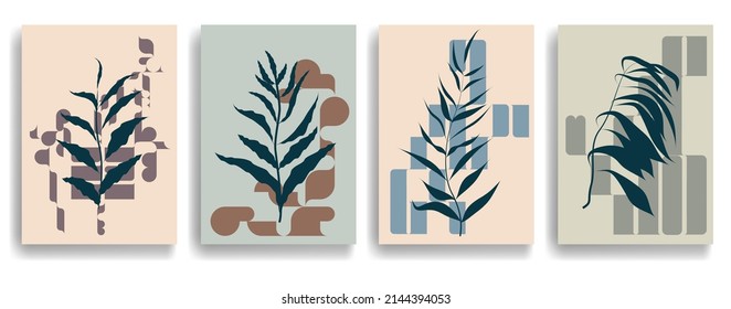Aesthetic geometric brochures . Bauhaus poster . Modern art .Abstract minimal negative space composition . Contemporary vector  design 