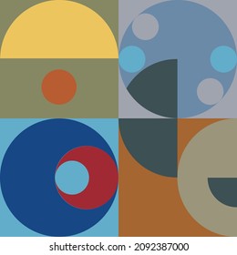 Aesthetic geometric brochures . Modern art . Bauhaus style .Abstract minimal poster . Contemporary vector design 
