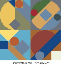 Aesthetic geometric brochures . Modern art . Bauhaus style .Abstract minimal poster . Contemporary vector design 