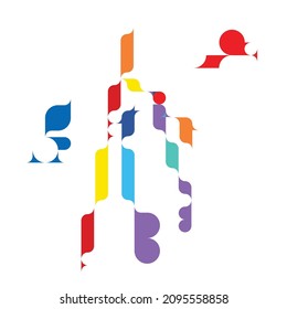 Aesthetic geometric brochures . Modern art . Bauhaus style .Abstract minimal  poster . Contemporary vector  design 